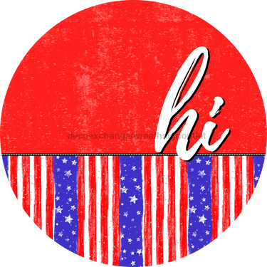 Patriotic Door Hanger Hi Dco - 01537 - Dh 18’ Round Wood